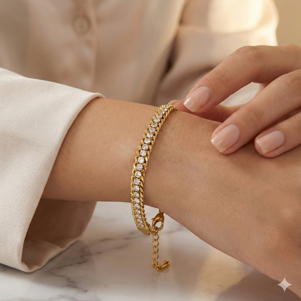 Double Chain Crystal Bracelet