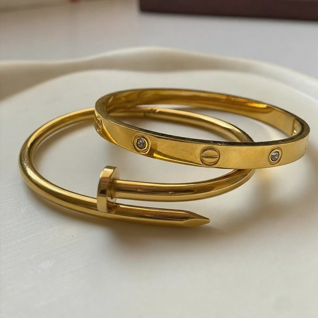 Cartier & Nail Head - Duo Stack