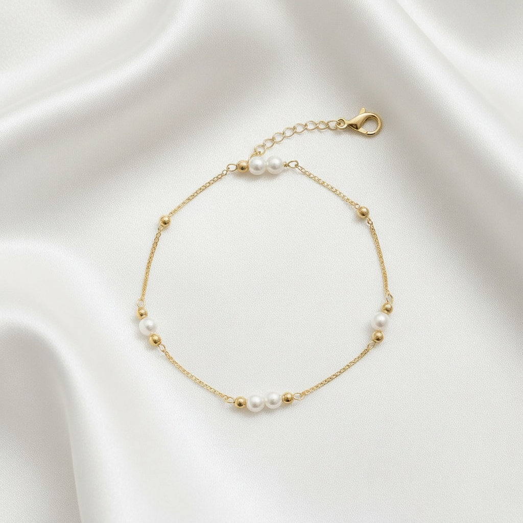 The Pearl Drop Bracelet - Delicate Beaded Chain