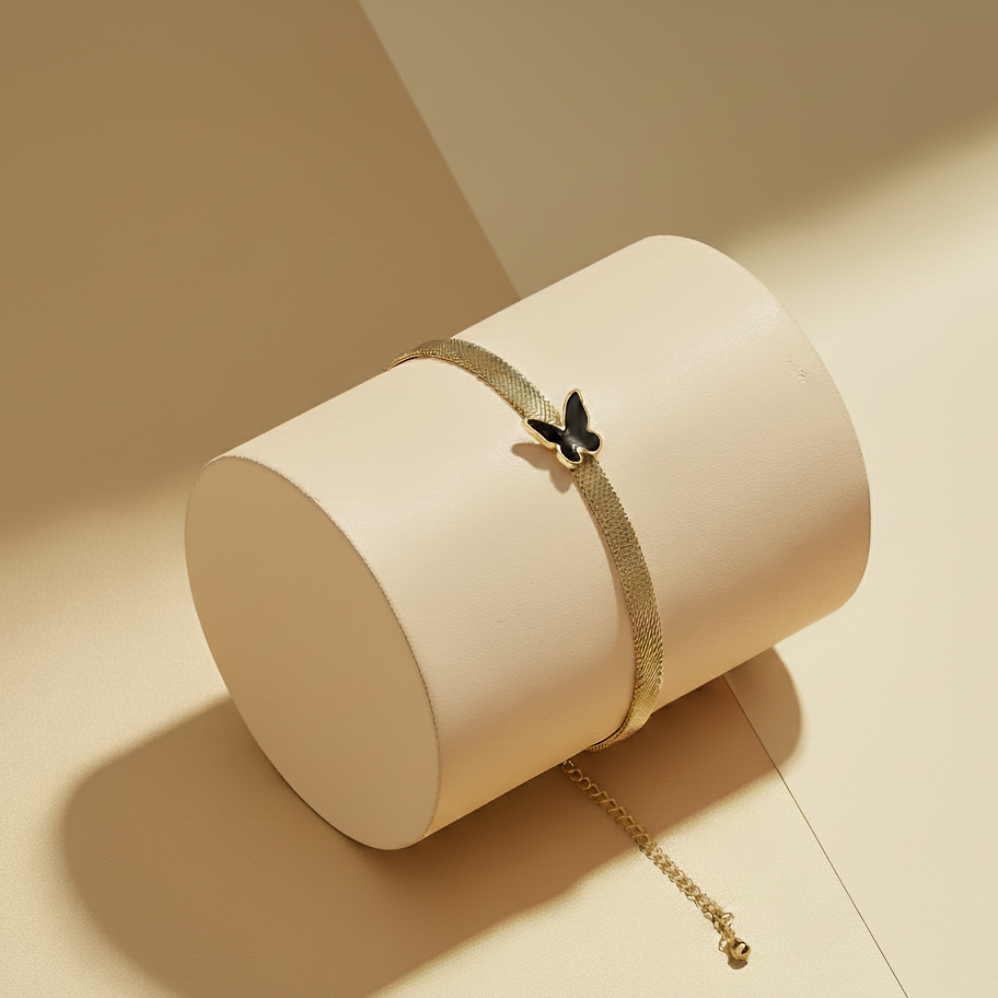 The Golden Flutter - Mesh Butterfly Bracelet