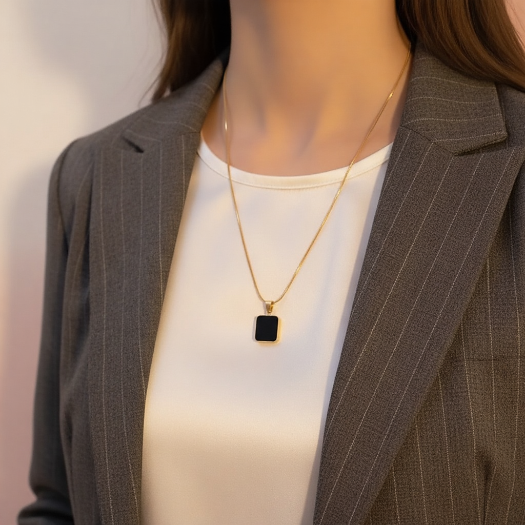 Chic Anti-Tarnish Square Pendant Necklace