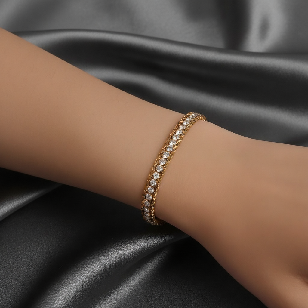 Crystal Solitaire-Chain Bracelet