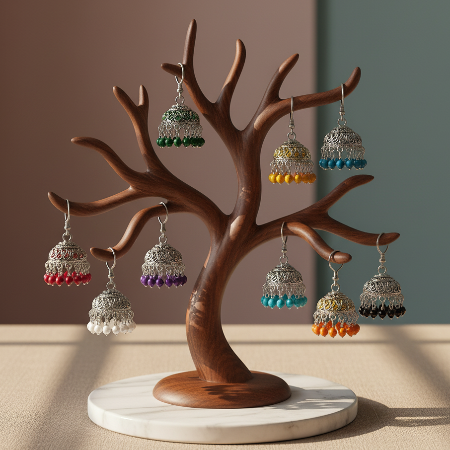 The Heirloom-Traditional Beaded-Jhumka Earrings