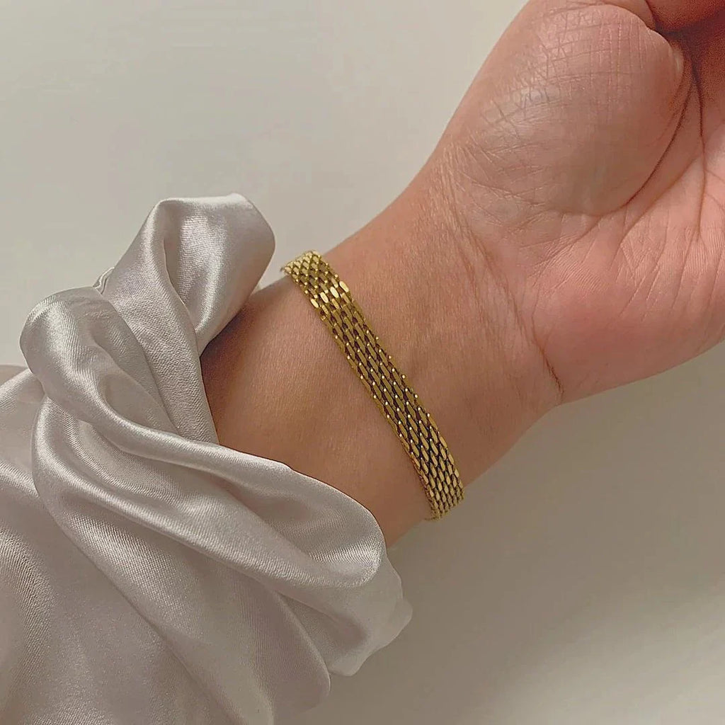 Golden Tone Mesh Bracelet
