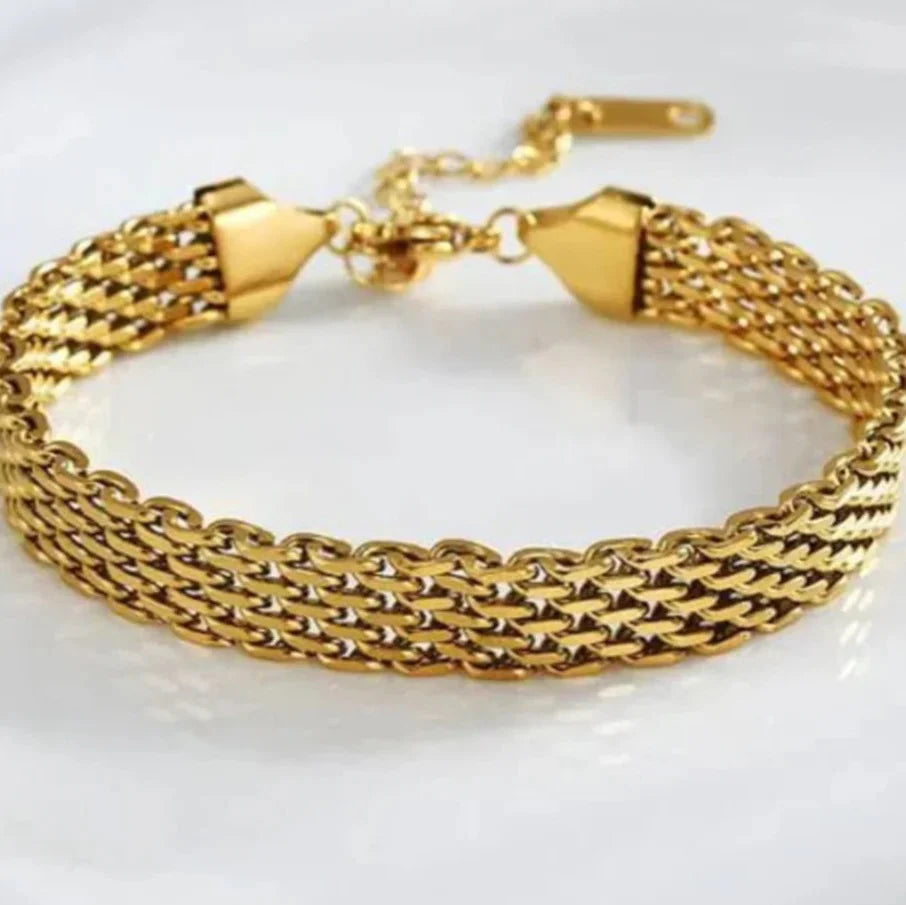 Golden Tone Mesh Bracelet