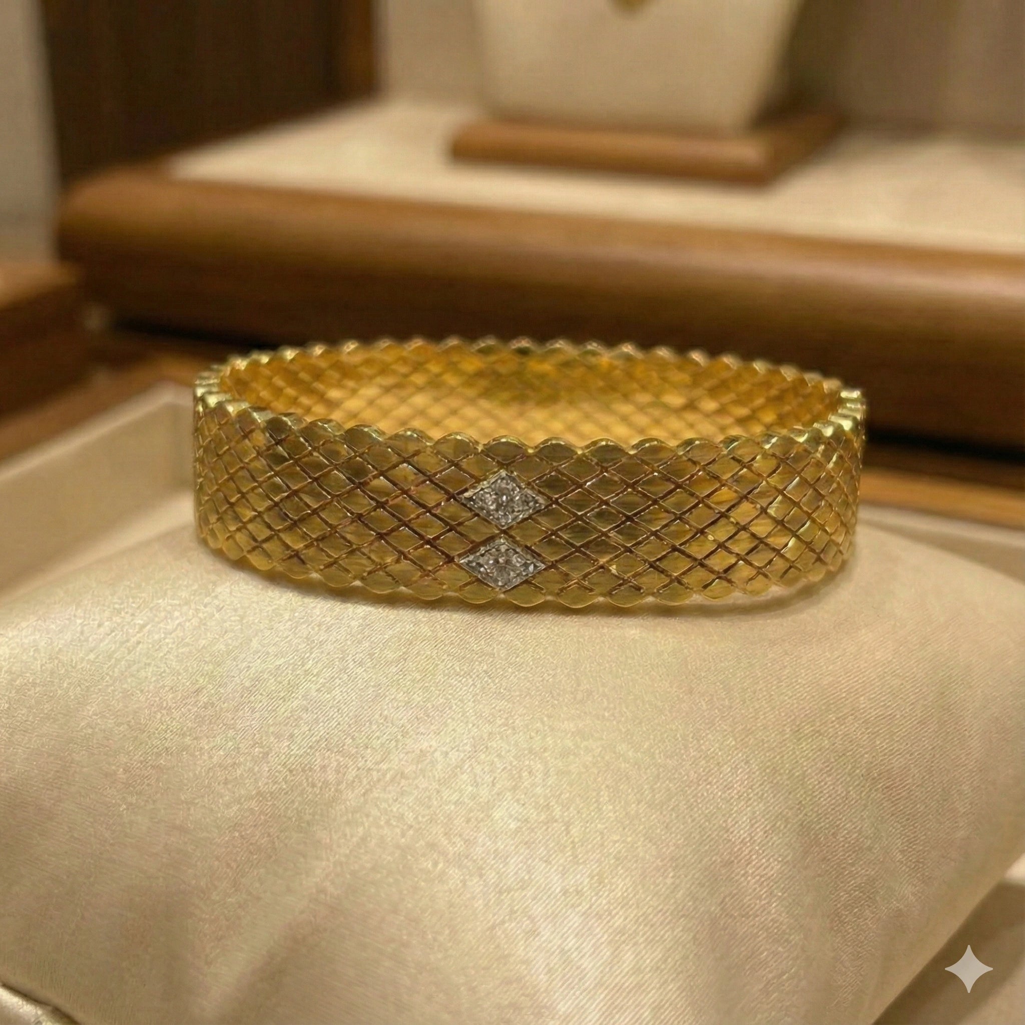 Golden Woven Luxury Cuff Bangle