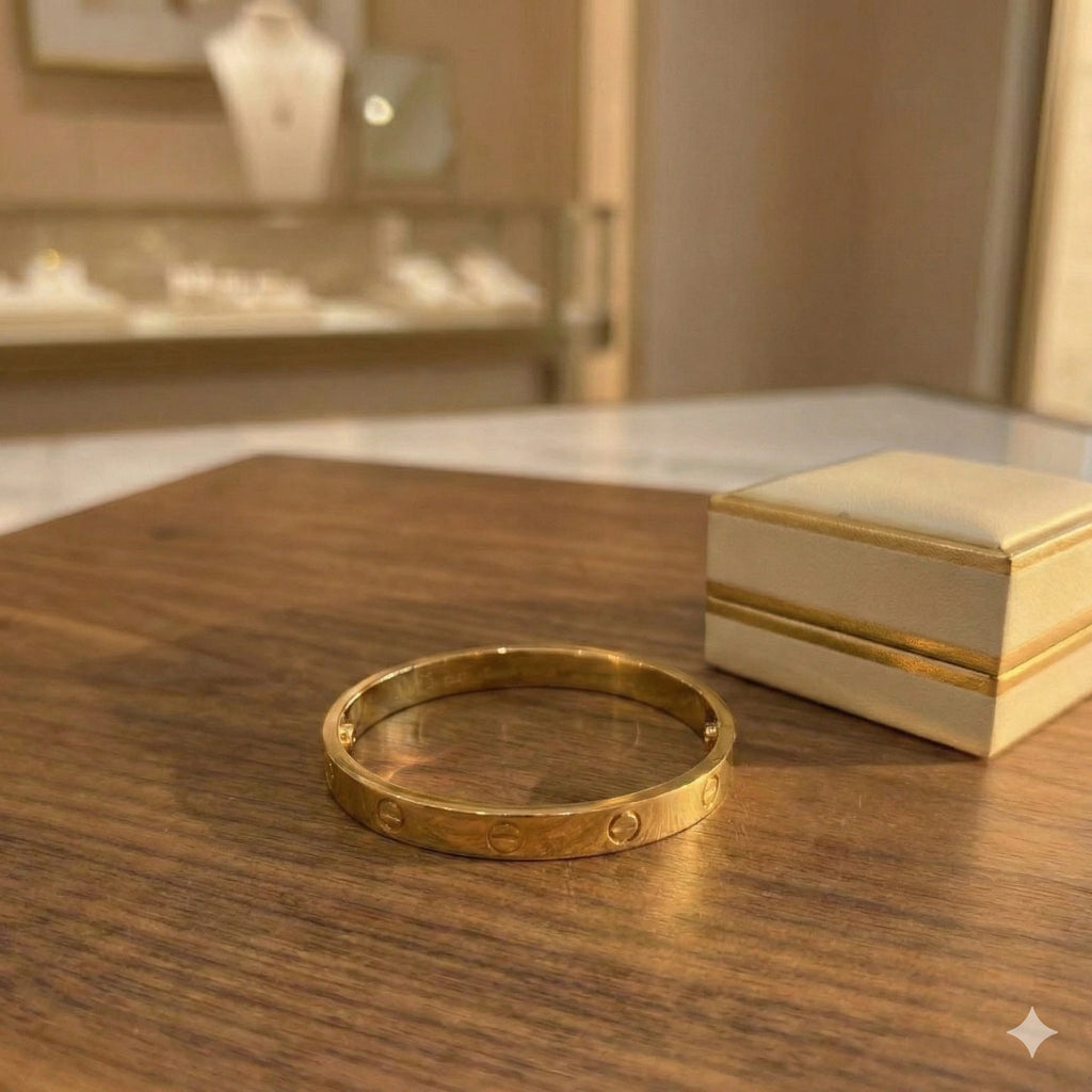 Luxury Golden Screw Bangle