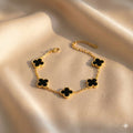 The Classic Black & Golden Clover Bracelet
