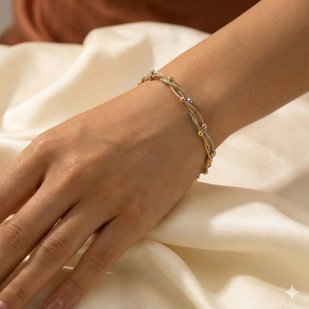 The Unfading-Trinity Multi-Tone Chain Bracelet