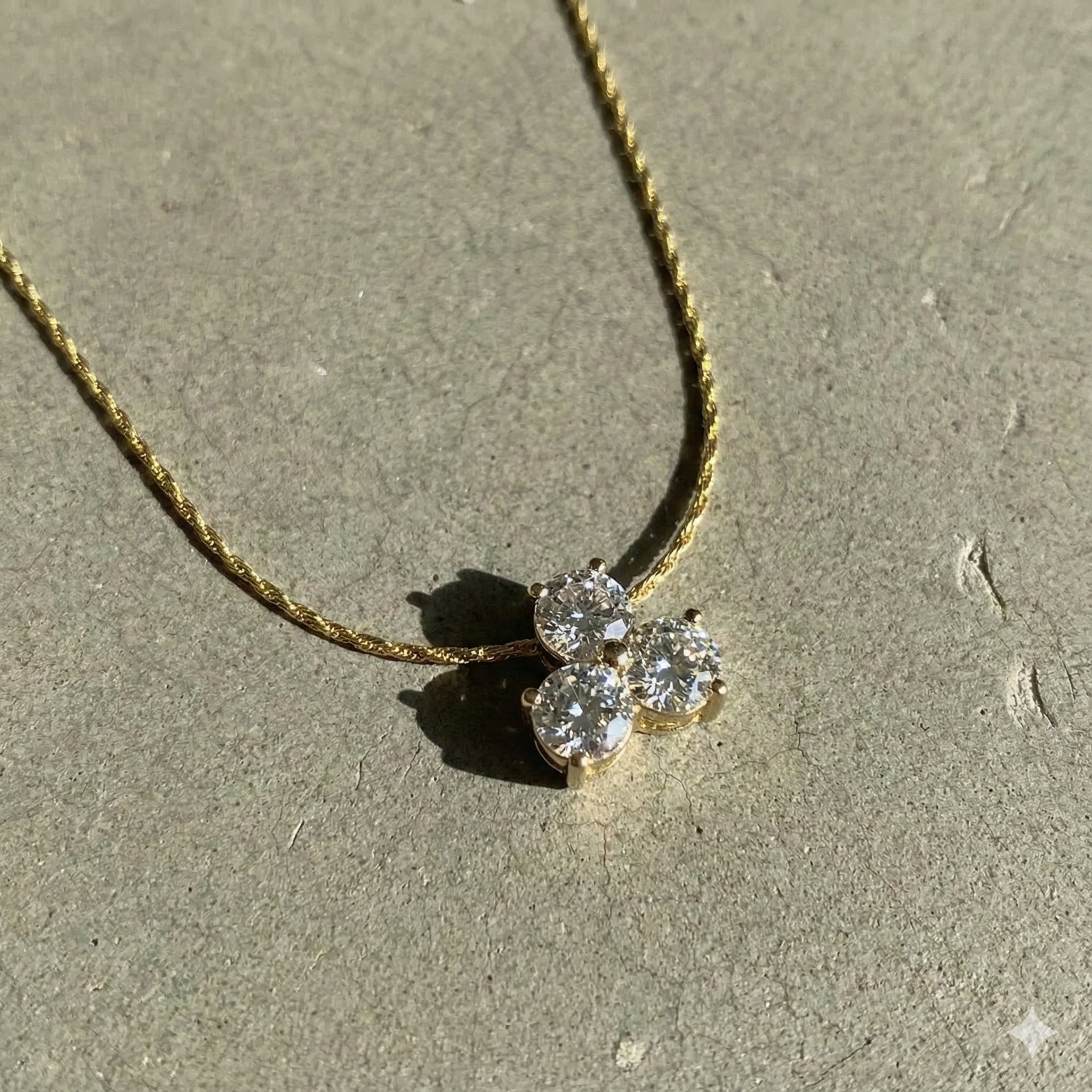 Trio Crystal Pendant Necklace