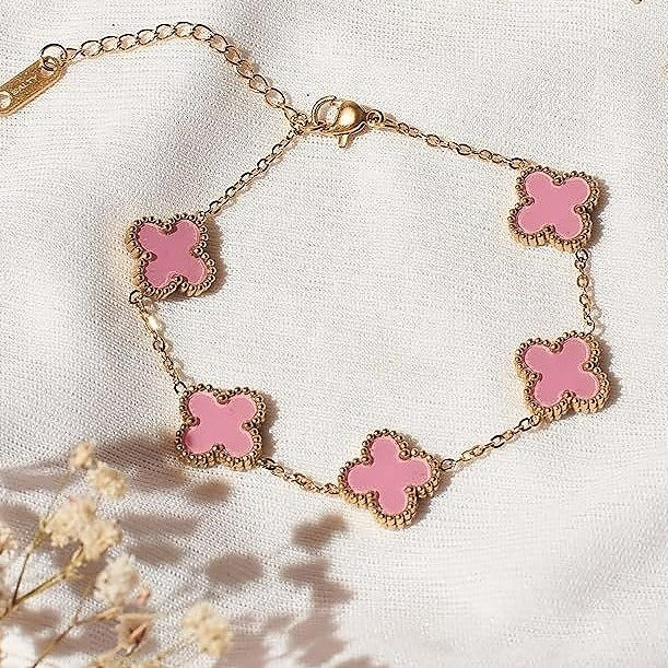 Pink Clover Bracelet