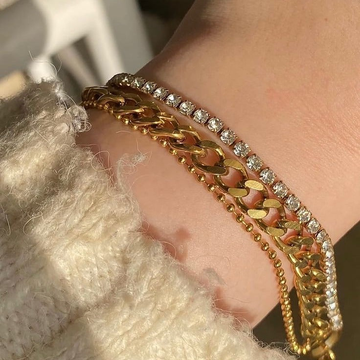The Layered Lux - Triple Chain Bracelet