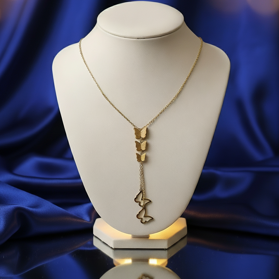 The Flutter Lariat - Butterfly Drop Necklace